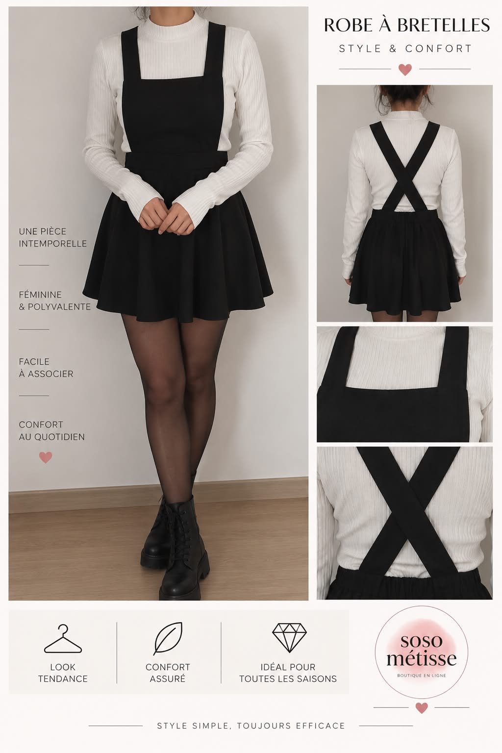 Robe salopette en velours taille S
