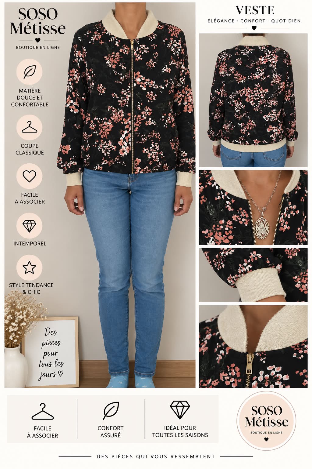 Veste fleurie – taille S