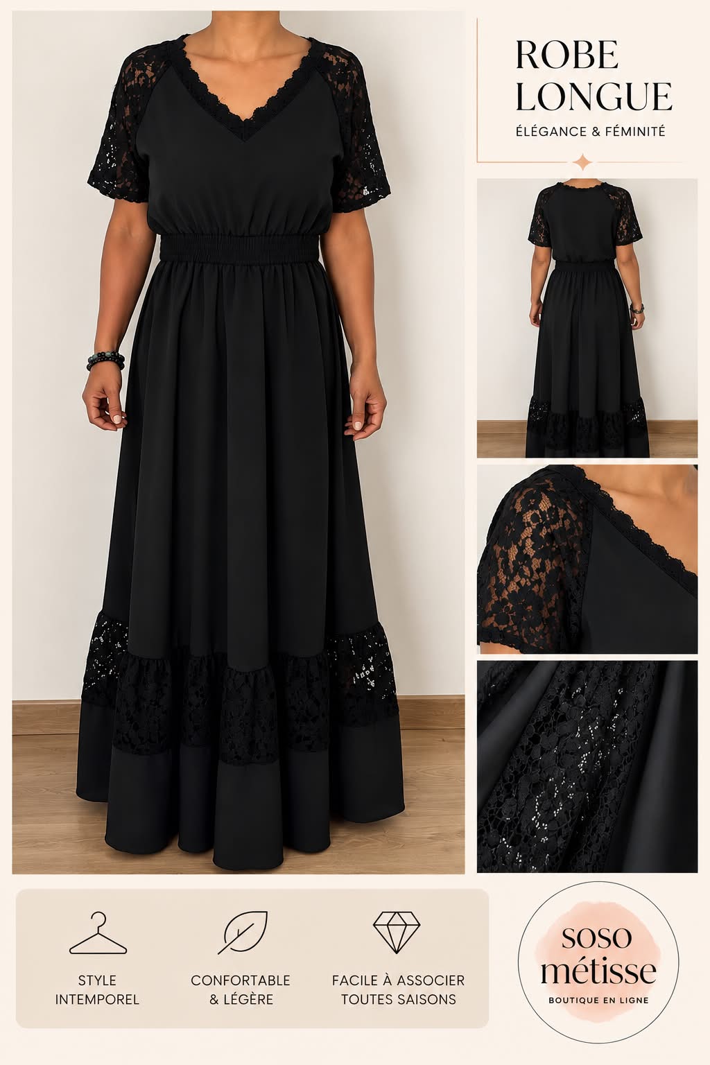 Robe noire longue