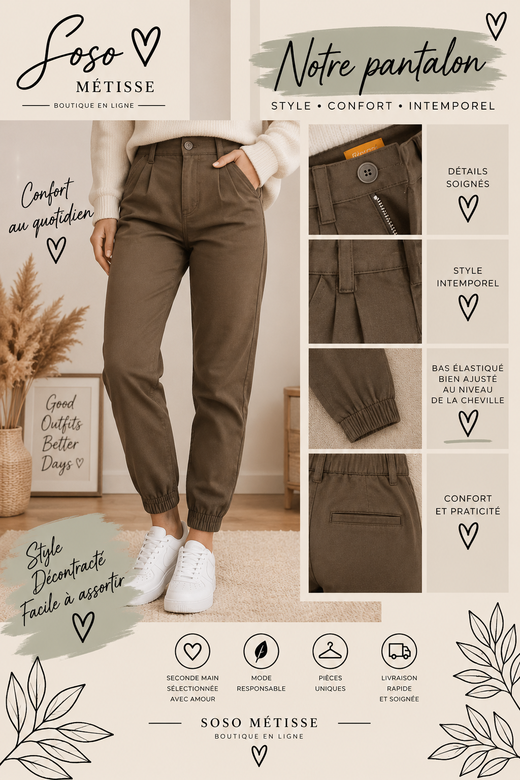 Pantalon cargo taille US 22 / FR 34