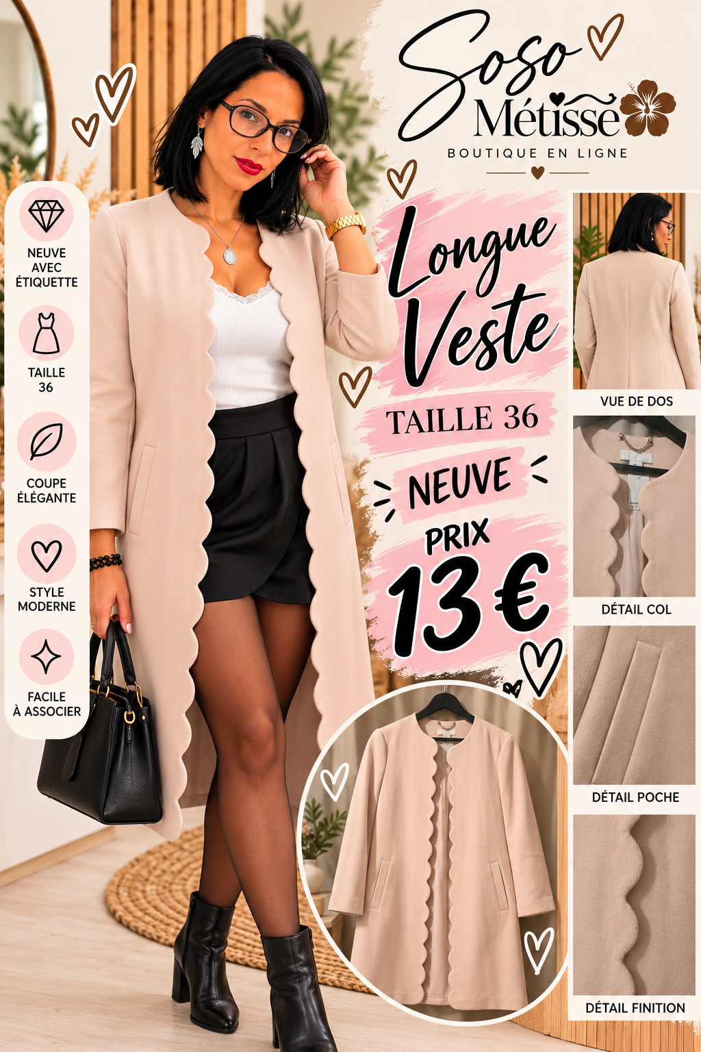 Veste longue taille36