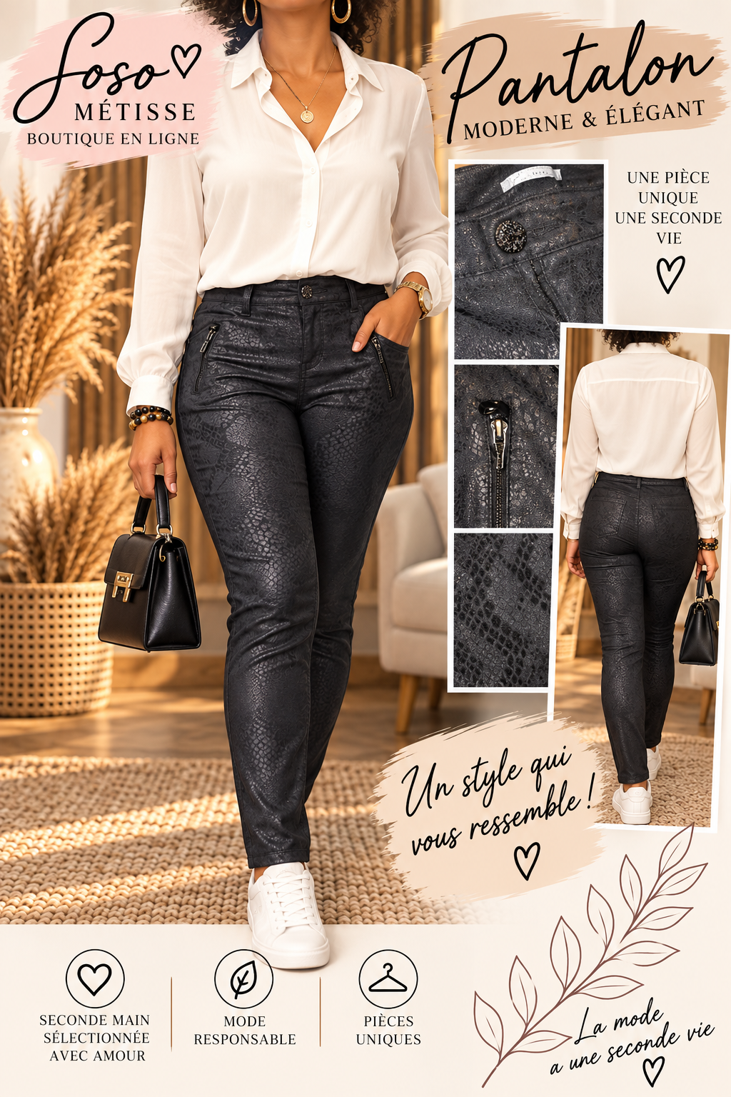 Pantalon élégant taille 40