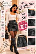 Jupe cuir taille 34