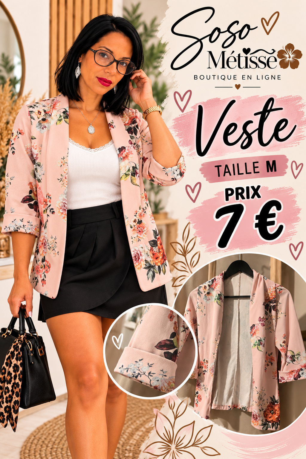 Veste fleurie taille M