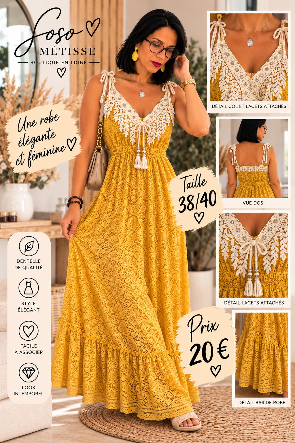 Robes dentelles raffinés taille 38/40