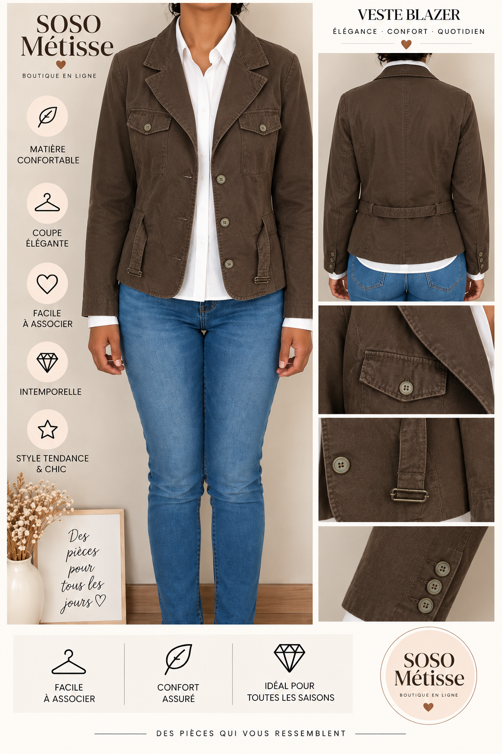 Veste marron – taille 42