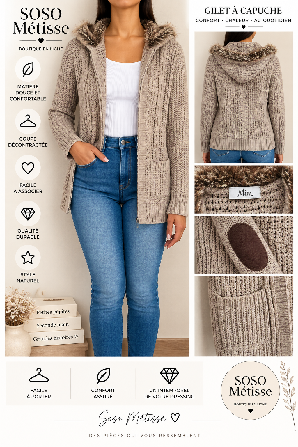 Gilet à capuche – taille XS