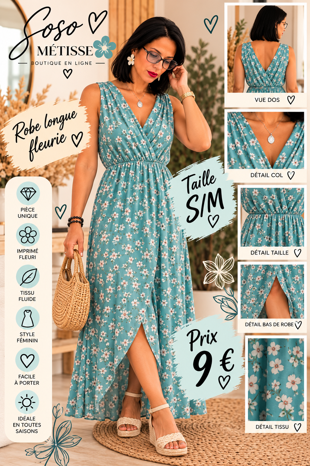Robe a fleur taille s/m
