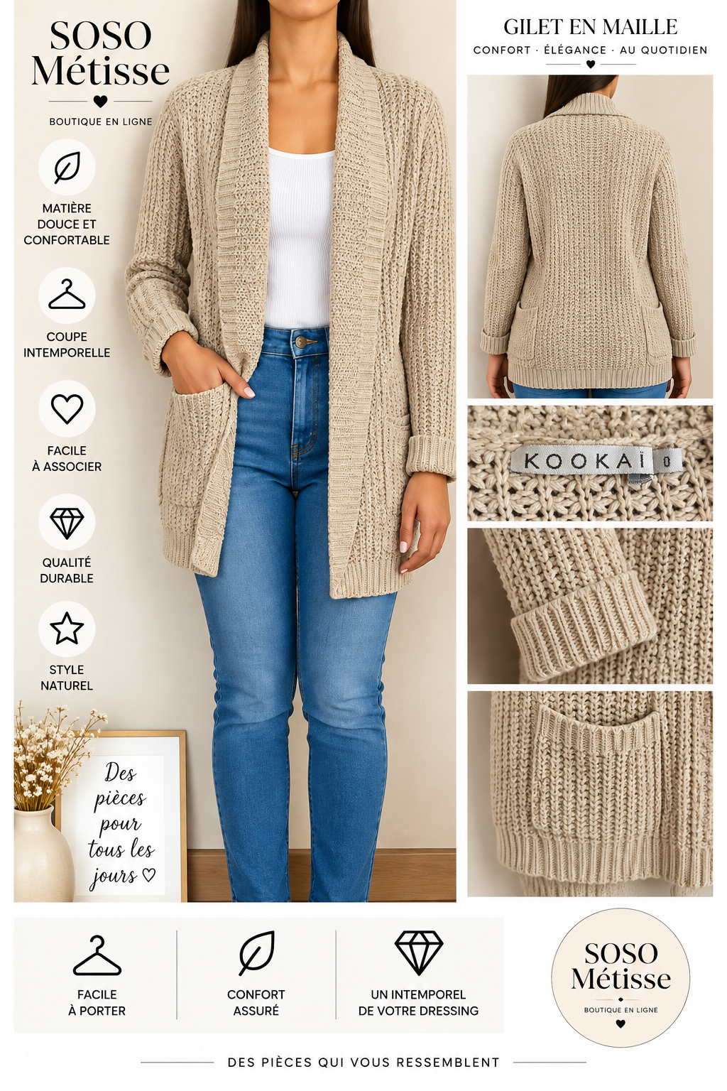 Cardigan Kookaï – taille 0 (taille grand)