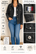 Veste en jean noir – taille S