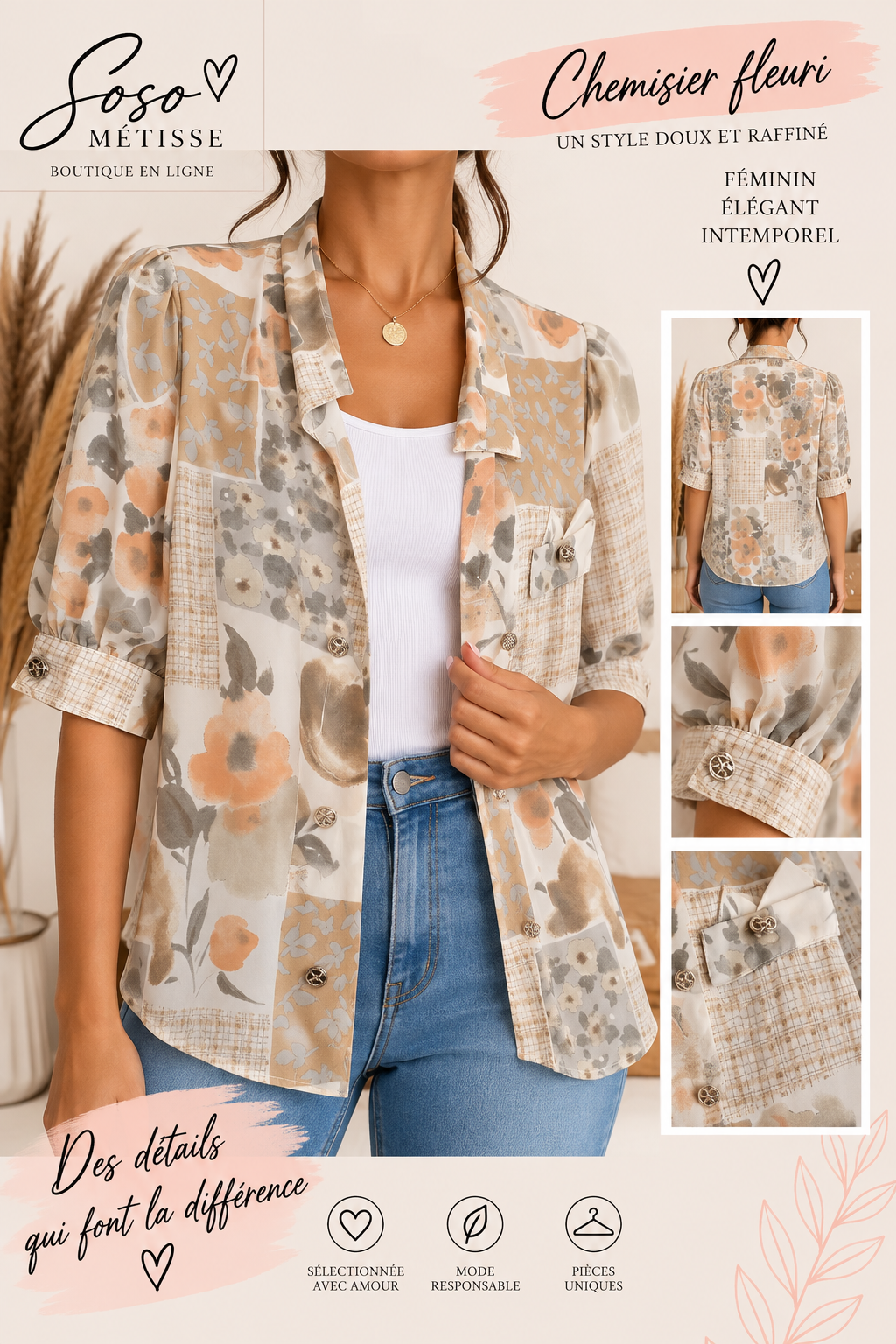 Chemisier vintage taille 40