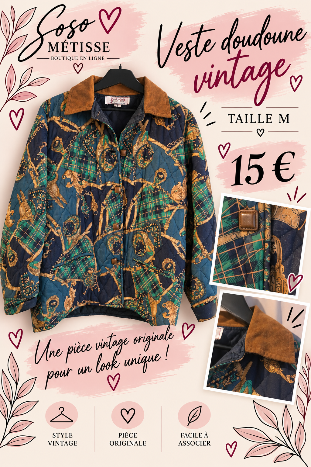 Doudoune vintage taille m