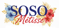 Logo Soso Métisse - Floral avec textes grands